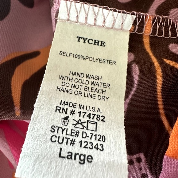 Tyche Pink Halter Mini Dress Tropical Floral Print Size Large - Picture 4 of 6